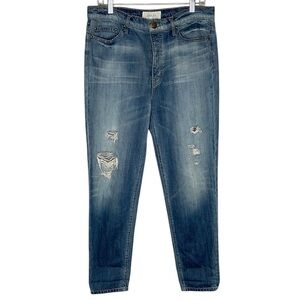 THE GREAT. The Slack Straight Jeans Size 28 Ragtime Destroy Button Fly